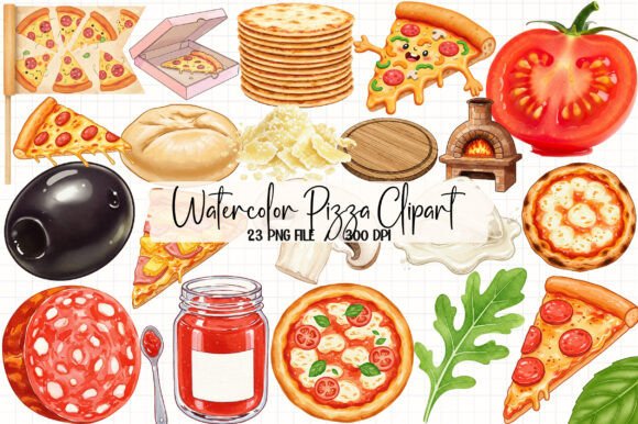 Download Watercolor Pizza Clipart - Premium Resources