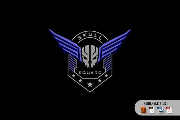 Download Mask Skull Wings and Shield Military - Skull Collection