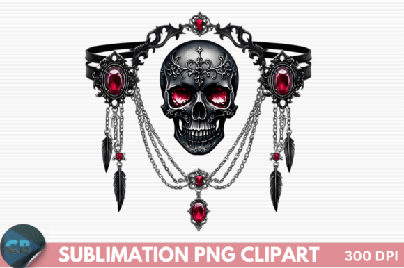 Download Gothic Skull &amp; Ruby Jewel Dark Royal PNG - Skull Collection