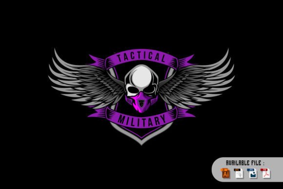 Download Mask Military Skull Wings and Shield - Skull Collection