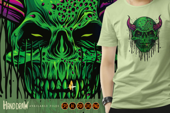 Download Zombie Evil Skull Halloween Illustration - Skull Collection