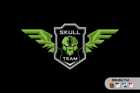 Download Military Skull Mask Wings and Shield - Skull Collection