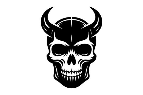 Download Black Devil Skull Head Illustration - Skull Collection