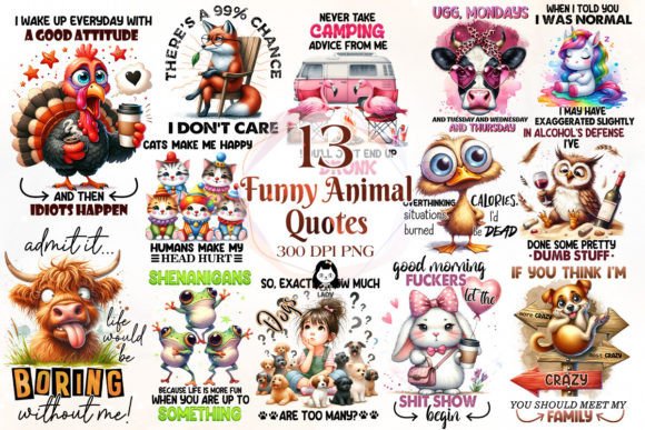 Download Funny Animal Quotes Sublimation Bundle - Premium Bundle