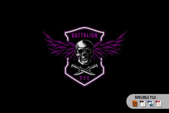 Download Skull Wings and Shield Vintage Design - Skull Collection